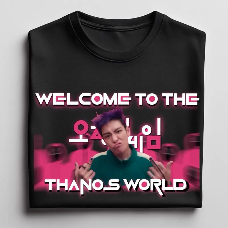Welcome To The Thanos World Tee Sweatshirt Tops Round Neck Crewneck Casual Fitted Pullover Tee Womenswear Hoodie Comfort Long Sleeve