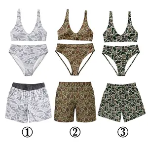[Summer Deal] Matching Duck Camo Swimwear For Couple, Women's Casual Bikini + Men's Mesh Short, Matching Family Outfits