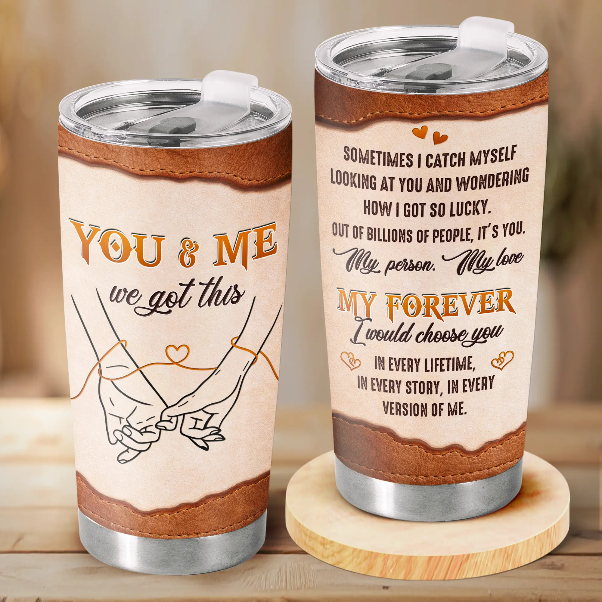Gift - You & Me We Got This Couple 20oz Tumbler Cup – Romantic Matching Insulated Cups for Husband, Wife, or Partner, Heartfelt Anniversary Gift for Your Forever Person