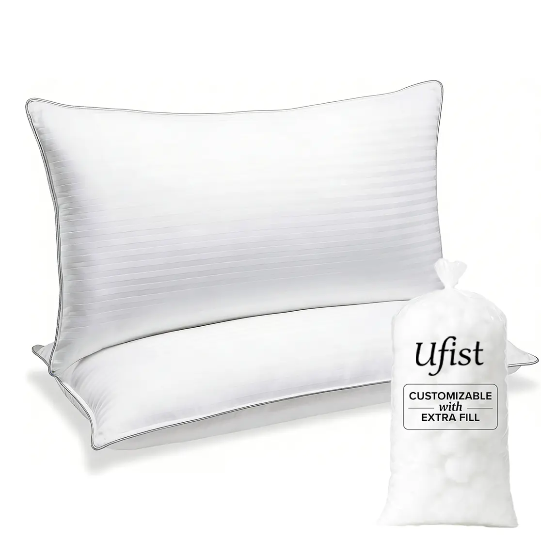 【High-End Look for Less】UFIST Hotel Collection Bed Pillows Queen/King Size Set of 2 - Pillow for Sleeping - Soft Support for Back, Stomach or Side Sleepers