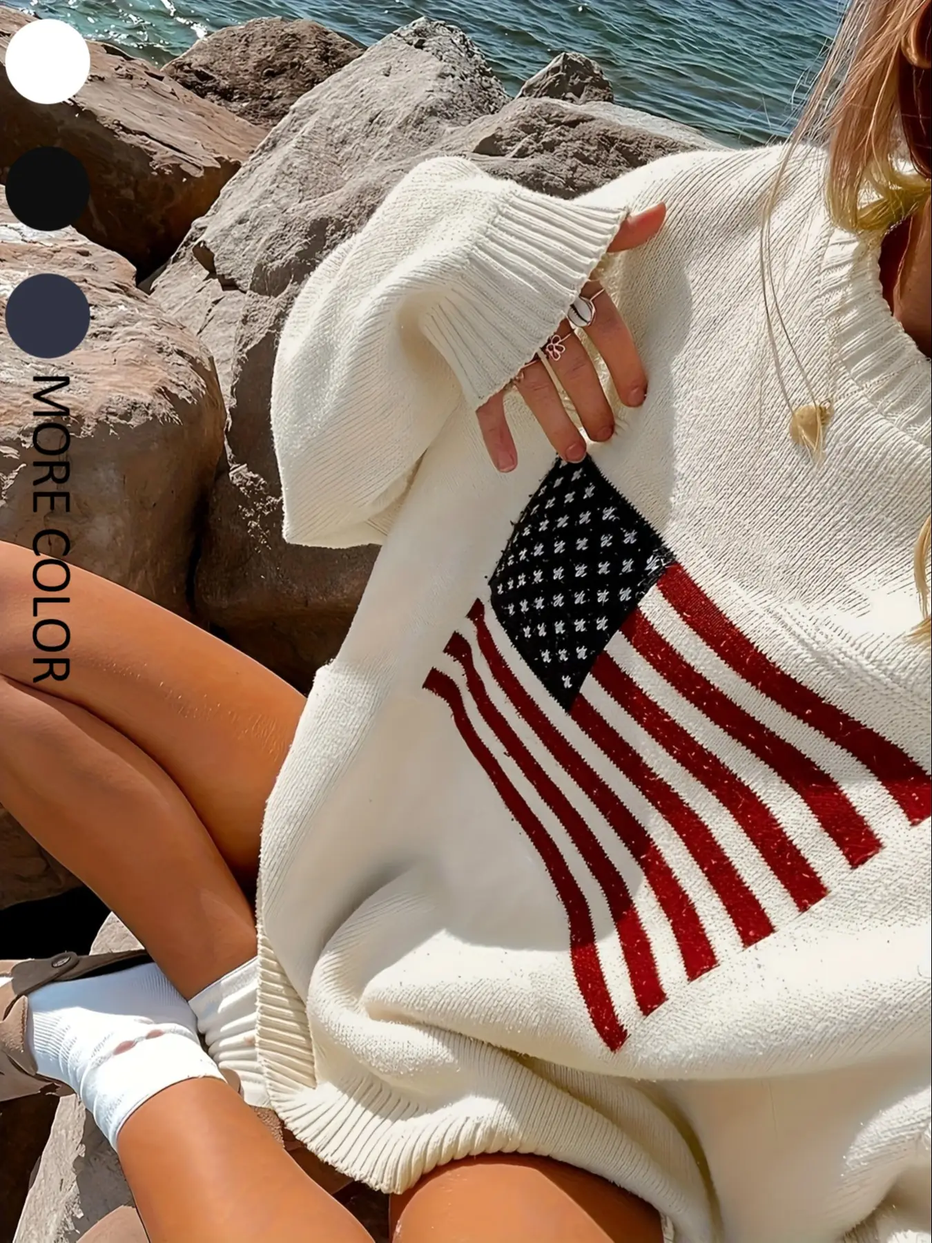 Women's Striped Print Drop Shoulder Crewneck Sweater, Street Casual Long Sleeve Round Neck Jumper for Spring & Fall, Women's Knitwear for Daily Wear,