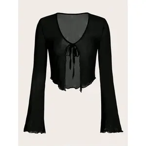 Fashionable chiffon style elegant and versatile comfortable long sleeved women's cardigan, a must-have cool cardigan for summerRAIMENTRY