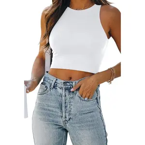 Womens Sexy Sleeveless Double Lined Crop Tops Workout Cute Tight Racerback Tank Tops Summer Clothes Teen Girls 2025Gift