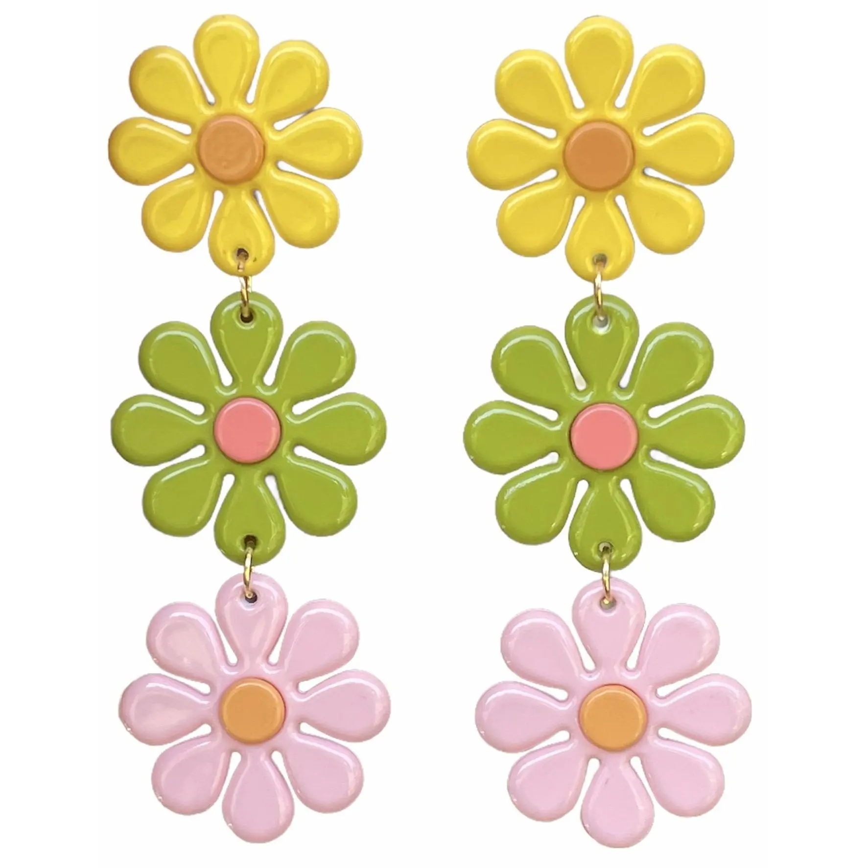 60s Daisy Chain Flower Power Earrings