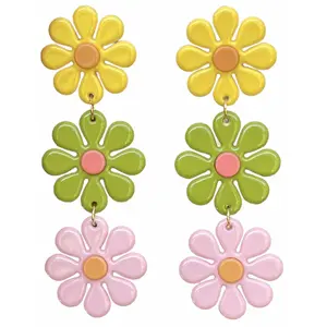 60s Daisy Chain Flower Power Earrings