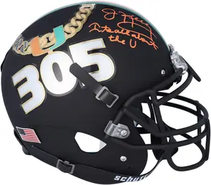 Jim Kelly Miami Hurricanes Autographed Schutt Sports Turnover Chain Tradition Alternate Authentic Helmet with "It's All About The U" Inscription - Fanatics Exclusive - Fanatics Authentic Certified
