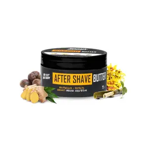 Aftershave Moisturizer Butter + Balm with Razor Bump Defense and Comfort - Vegan Ingredients - Willow Bark, Witch Hazel, Ginger,  Aloe, Shea Flower Cleanser