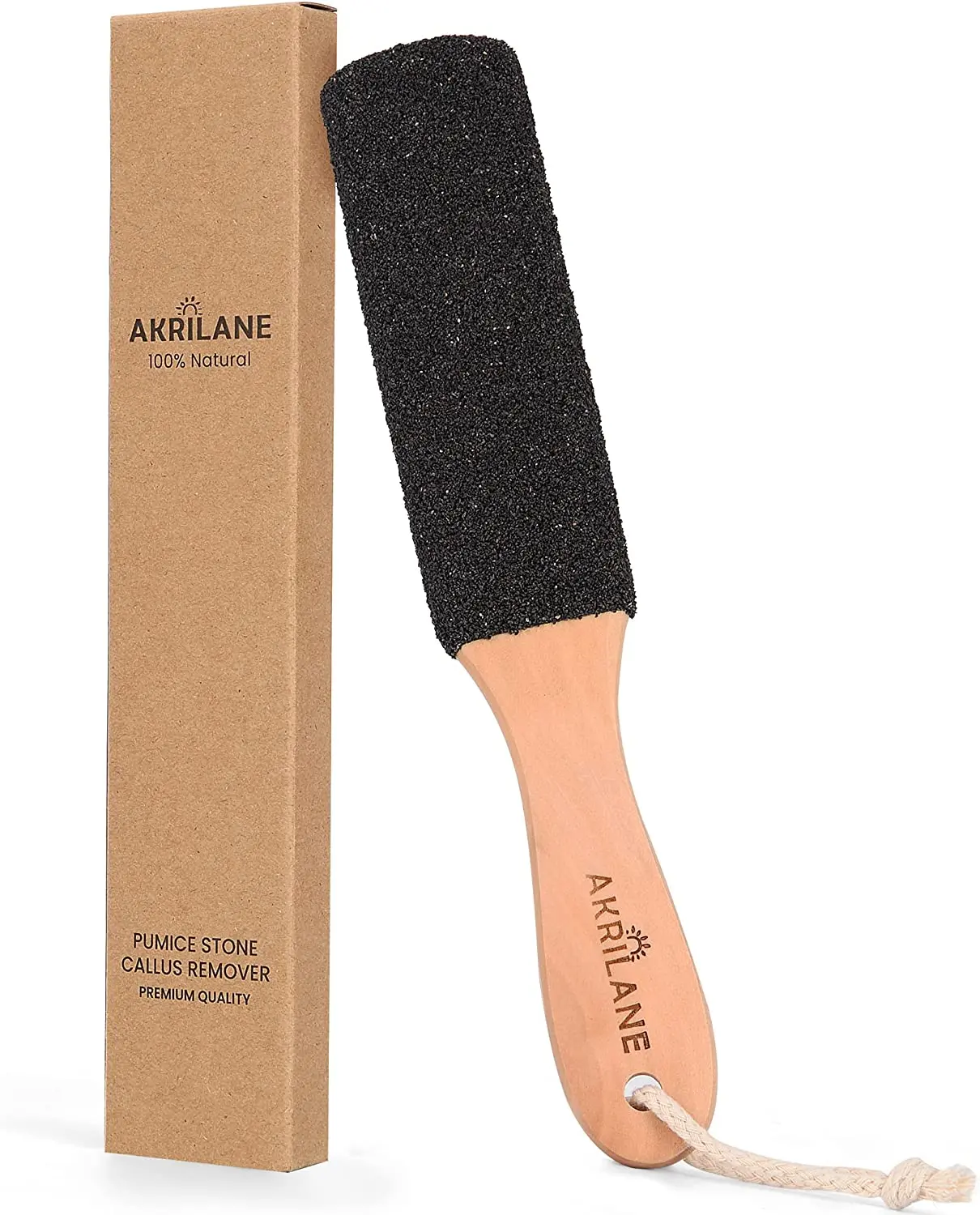 Wooden Foot File for Cracked Heels | Natural Pumice Stone Foot Scrubber & Callus Remover for Wet and Dry Feet | Professional Foot Rasp for Smooth, Soft Skin