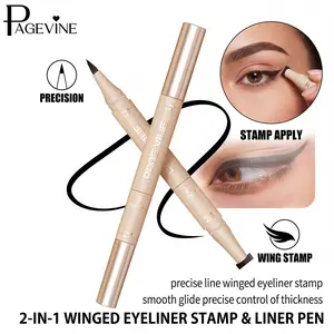 2-in-1 Stamp Eyeliner Pen, Dual End Waterproof Cat Eye Liner with Precise Tip, Easy Wing Guide Eyeliner for Symmetrical Wings & Beginners,Eye Makeup Tools