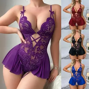 Women Lace Lingerie Nightwear Sleepwear Bodysuit Dress