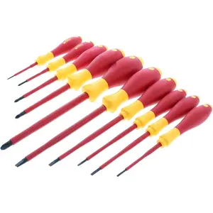 32093 Slotted and Phillips Insulated  Set, 1000V, 10-, Slotted 2.0-6.5mm, Phillips #0-#3