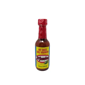 El Yucateco Hot Sauce Red Chile Habanero 4 Ounce Glass Bottle