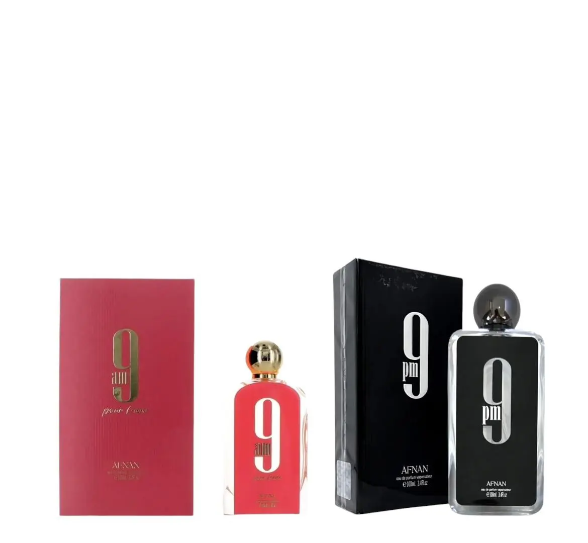 Oudlash Bundle | Afnan 9 PM + 9 AM Pour Femme | Unisex Fragrances | 100ML | Eau De Parfum | Mandarin Orange, Grapefruit, and Bergamot