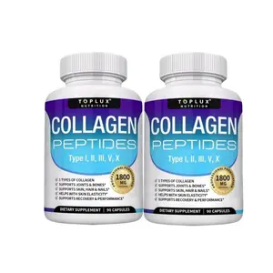 1800 mg Collagen Peptides 5 Complex HealthBeauty Fitness Dietary Supplement 90 Capsules Bottled in USA Edible Healthcare Colagen