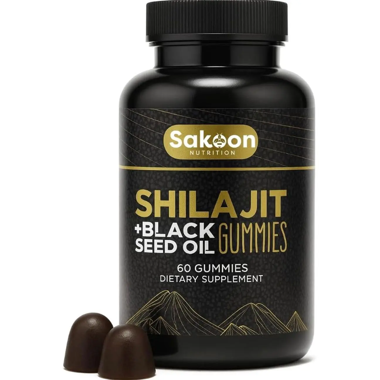 Pure Shilajit Gummies for Men & Women, Shilajit with Black Seed Oil, High Potency Pure Himalayan Resin for Energy, Immune Support, and Cognitive Function, Lab Tested Chewables