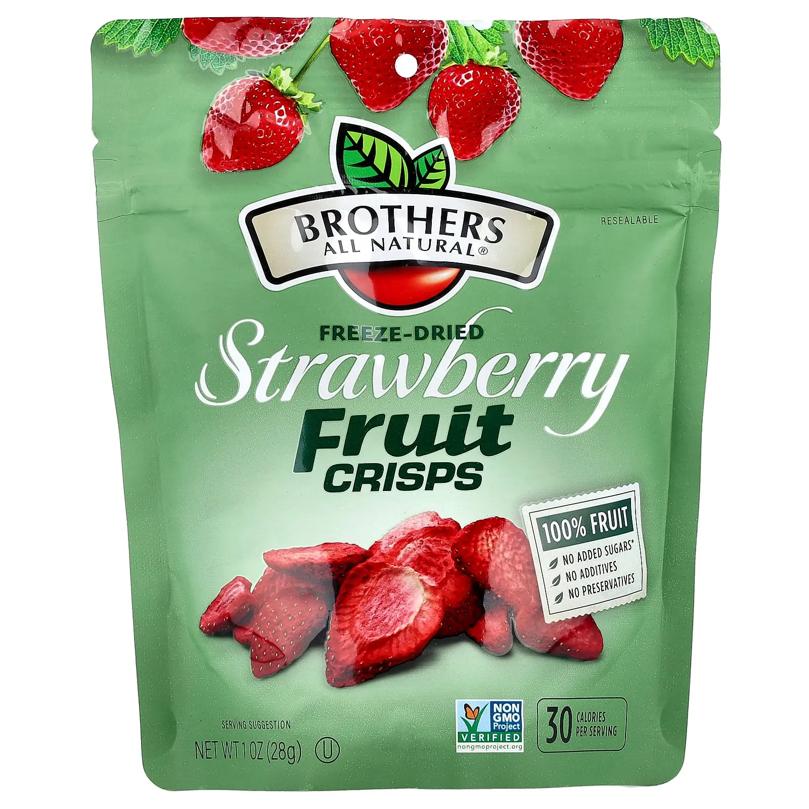 Brothers-All-Natural Fruit Crisps, Strawberry, 1 oz (28 g) Brothers-All-Natural Fruit Crisps, Strawberry, 1 oz (28 g)
