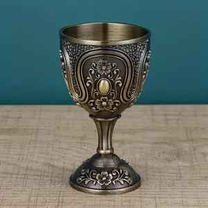 1-Count Round Metal Liquor Glass, Creative Vintage Highball Glass for Home Use, Suitable for Parties