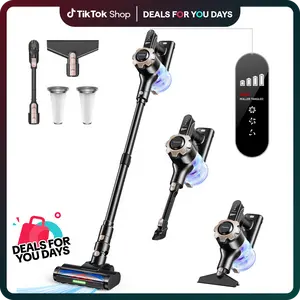 【 2026 newly upgraded】Trucozie T350 Cordless Vacuum Cleaner, 33kPa Powerful Stick Vacuum with Green LED Headlights & 45 Mins Runtime, 8-in-1 Self-Standing Lightweight Vacuum for Carpet, Hardwood Floor, Pet Hair