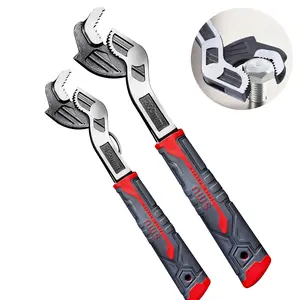 Multifunctional Self-Locking Pipe Wrench Tool, 6" 8" , Non-Slip Handle, Ratchet, Chrome Vanadium Alloy Steel, Universal Adjustable Wrench for Car, Plumbing Repairs
