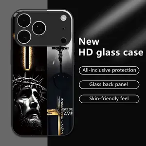 Jesus Cross HD Glass Phone Case, Faith and Religion Phone Case, Suitable for iPhone 17 Air 16 Pro Max 15 14 13 12 11 Samsung Galaxy S26 Ultra S25 S24 S23 S22 S21 S20 S10 Note9 Note20 Ultra FE A56 A55 A53 A52 A51 Christ phone case - ZQ146