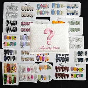 Handmade Press-On Nail Art Box Set, Acrylic Press Nails, 30 Pieces Randomly Sent, High-End Acrylic Glossy Paint, Includes Full Tool Kit, Perfect for Weddings & Parties