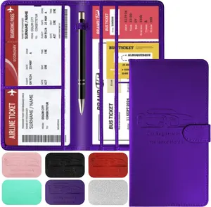 Registration and  Card Holder with  Closure, Leather  Glove Box Automobile Documents Paperwork Wallet Case Organizer for ID, Driver's License, Key Contact Information Cards