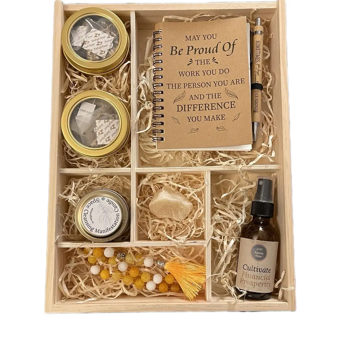 Prosperity Meditation Manifestation Kit Light Candle Coconut Spray Aroma