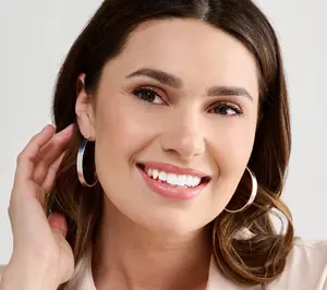 UltraFine Sterling Silver Squared Edge 1.75" Hoop Earrings, 6.8g