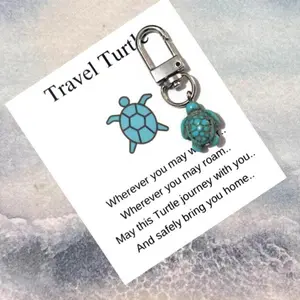 Cute Cartoon Sea Turtle Keychain, Marine Animal Series Vivid Keychain for Men and Women, Fashion Fun Keychain for Bag Decoration, Summer 2025 Creative Gift for Friends, Personalized Gift