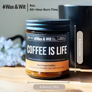Wax & Wit Coffee Candle, Scented Candles for Home, Candle Gifts for Her, Candle Gifts for Him, Housewarming Gifts, Scented Fragrance - 9oz Glass Jar