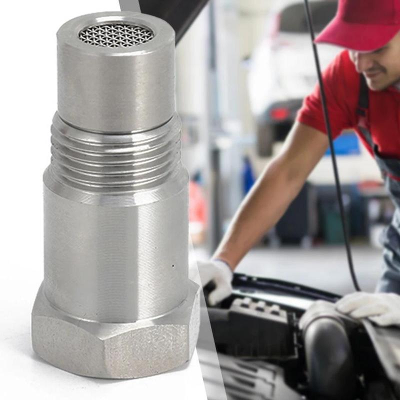 Automotive Oxygen Sensor 1/2/4 Pack Mini Oxygen Catalyst Sensor M18X1.5 For Automobile Silver Stainless Steel Car Accessories 2-Pack