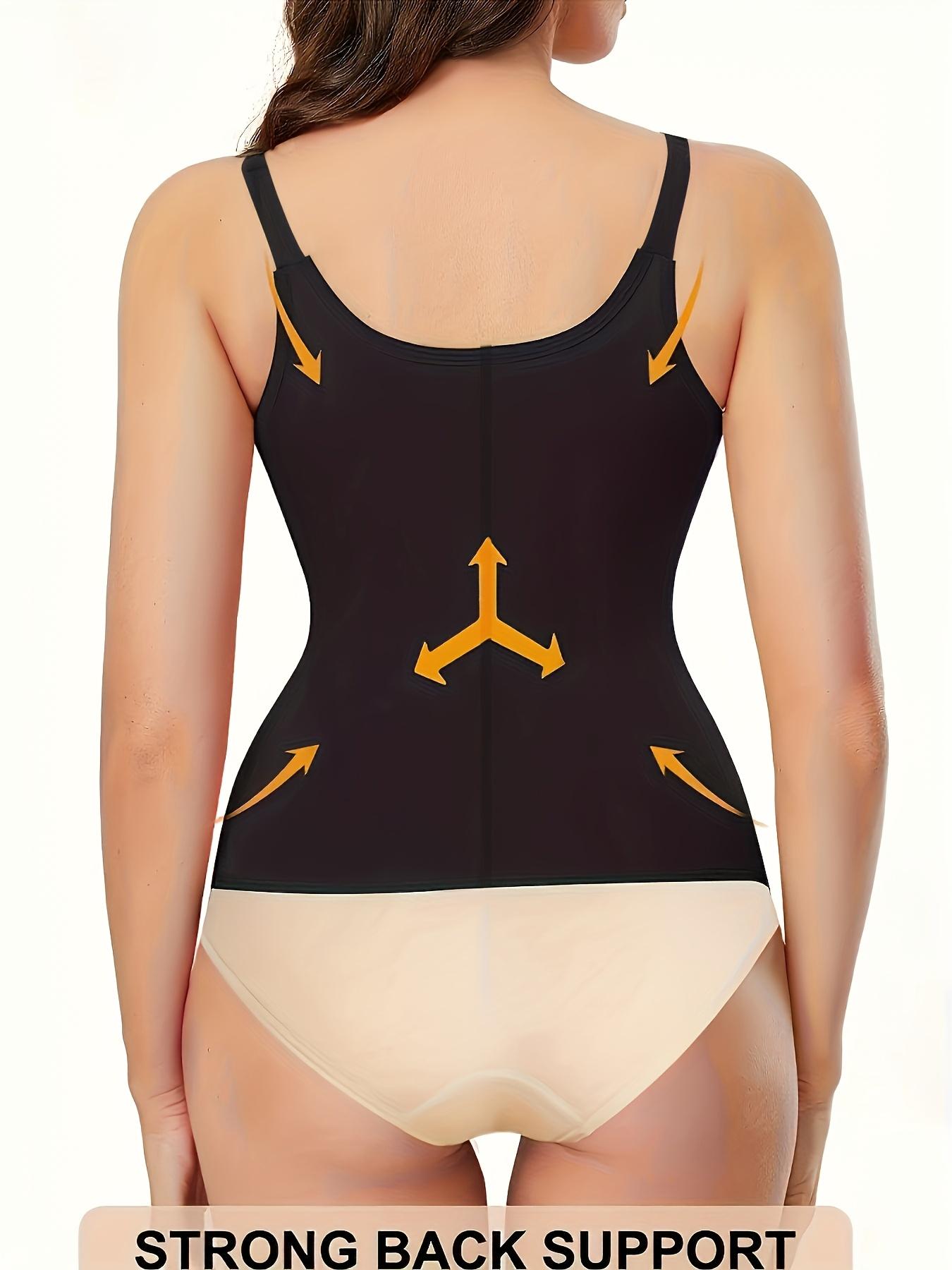 Zippered Bodysuit, Shaping Top, Tummy Control Corset, Sleeveless Top, Women's Sports Tummy Control Vest, 1pc