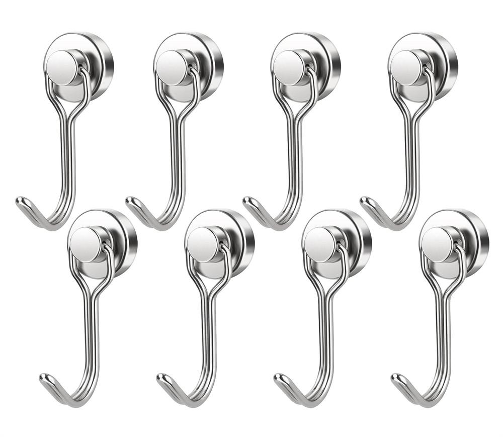 8/16 Pack Swivel Swing Magnetic Hooks 30LBS – Strong Neodymium Hooks for Cruise Cabins, Kitchen, Fridge & Other Magnetic Surfaces, Cruise Essentials 2026 Upgraded Version home essentials