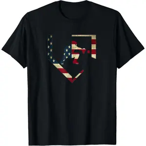 High School Baseball Catcher Gear American Flag Gift Sports T-Shirt Graphic tees