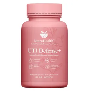 UTI Defense+ – D-Mannose, Cranberry, Hibiscus & Dandelion – Urinary Tract Support for Women – Promotes Bladder Health, Odor Control & pH Balance – 90 Vegan Capsules Healthcare Fitness
