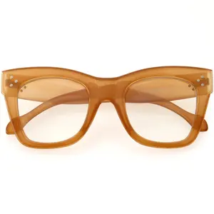 High Fashion Horn Rimmed Blue Light Protected Chunky Glasses D293