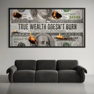 Wealth Mindset Poster, Motivational Money Quote Print, Financial Freedom Wall Art, Success Mindset Decor