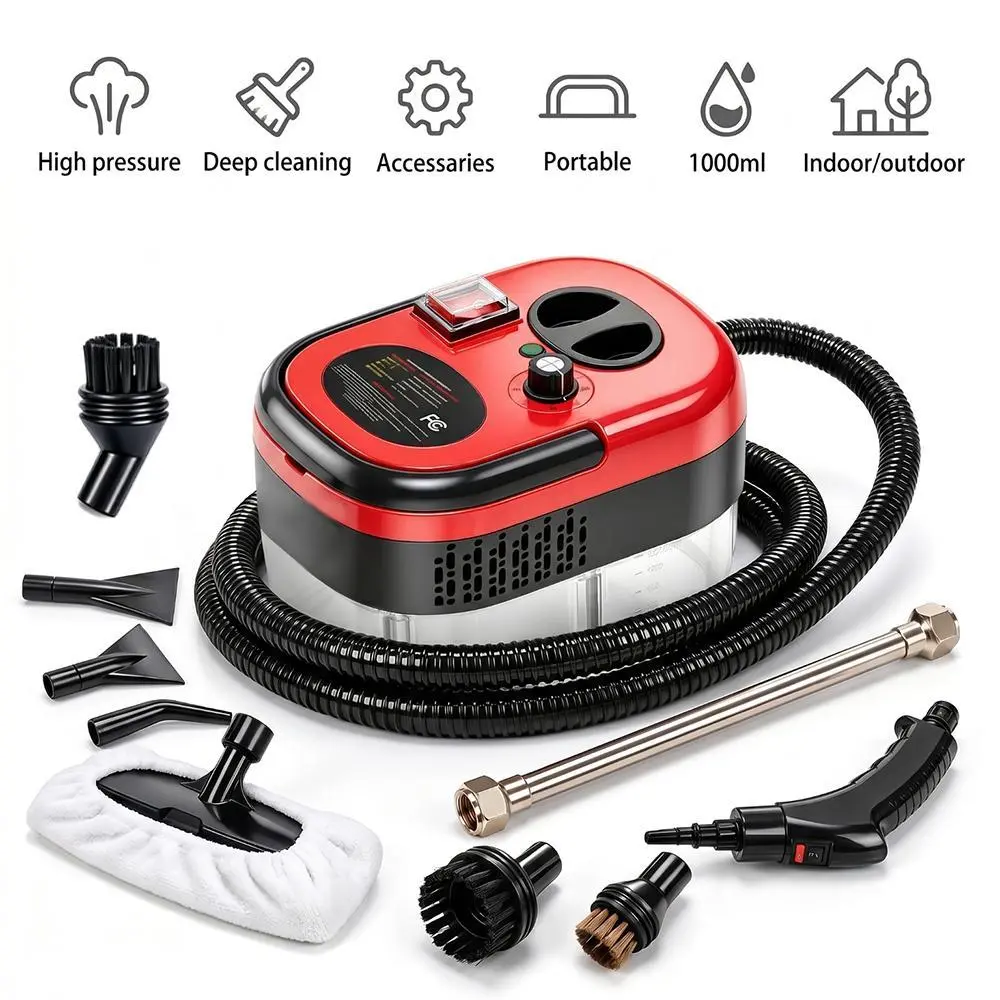 【BackToSchool】2500W 3-Bar High-Pressure Portable Handheld Steam Cleaner, 105°C Multi-Surface Cleaner for Deep Cleaning Car, Kitchen, Bathroom Tile Grout