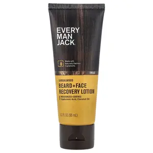 Every Man Jack Beard + Face Recovery Lotion, Sandalwood, 3.2 fl oz (95 ml)