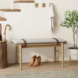 Wood Removable Cushion Upholstered Bench