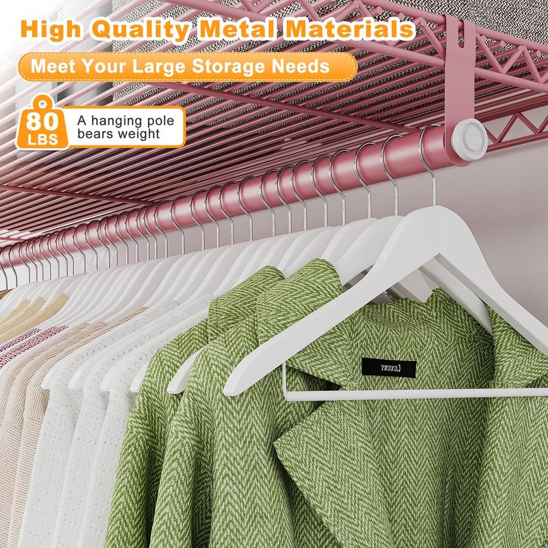 Raybee Clothes Rack Heavy Duty Clothing Rack Load 905LBS Clothing Racks for Hanging Clothes Rack Metal Garment Rack Heavy Duty Clothes Rack Free Standing Wardrobe Closet Organiser Hangable, 77" Hx75 Wx17.8 D [NewYearNewMe]