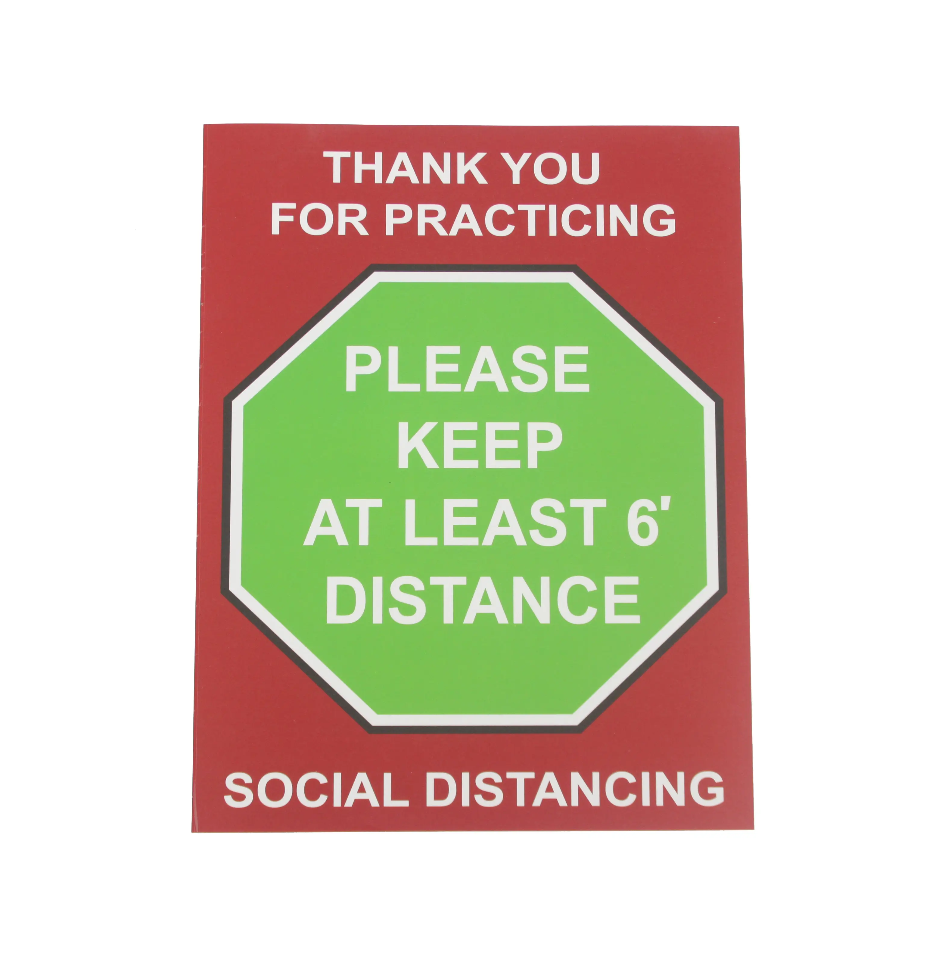 FixtureDisplays® 12 Sheets 8.5x11" Social Distancing Sign Sticker "Keep At Least 6' Distance" 10074-NF