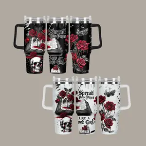 Romantasy Books Dark Romance Gothic Fantasy Book Lover Tumbler, 40oz Insulated Cup Gift