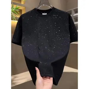 2025 Summer New Men'S Starry Sequin Short Sleeve T-Shirt Fashion Trend Versatile Casual Top