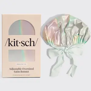 Kitsch Adjustable Oversized Satin Bonnet - Aura