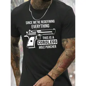 180g100% Cotton T-Shirt, 220g Men's Top, We Are Redefining Everything| Men's Pattern Printed T-Shirt| Retro Nostalgia| Summer Perfect For Outdoor Activities| Simple Fashion| Casual Daily Wear