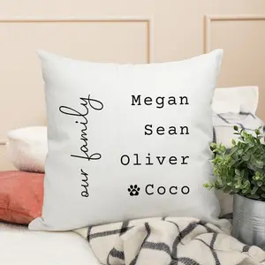 Personalized Family Names Pillow, Family Name Throw Pillow Case, Custom Family Pillow, Family Housewarming Gift, New Home, Father Day Gift
