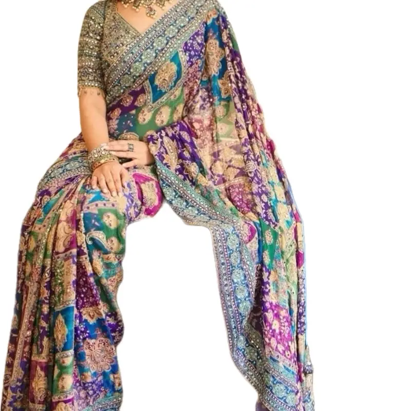 Women's Casual Wrap-and-Go Saree Dress - Elegant Sleeveless Twist Top with Front Open Hook Closure, Pleated Design for Simple Basic Fit, Breathable Summer Fabric for Party, Night Events in Dubai | Lady's Women's Clothes