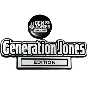 Gen Jones Button & Car Emblem -Generation Jones 1954 to 1965 1 1/2" dia Button with Pin Back Gen Jones Logo