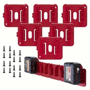 6 Durable Tool Racks & 16 Screws – Wall-Mounted Drill Storage for 18V Lithium-Ion Drills.,easy installation.